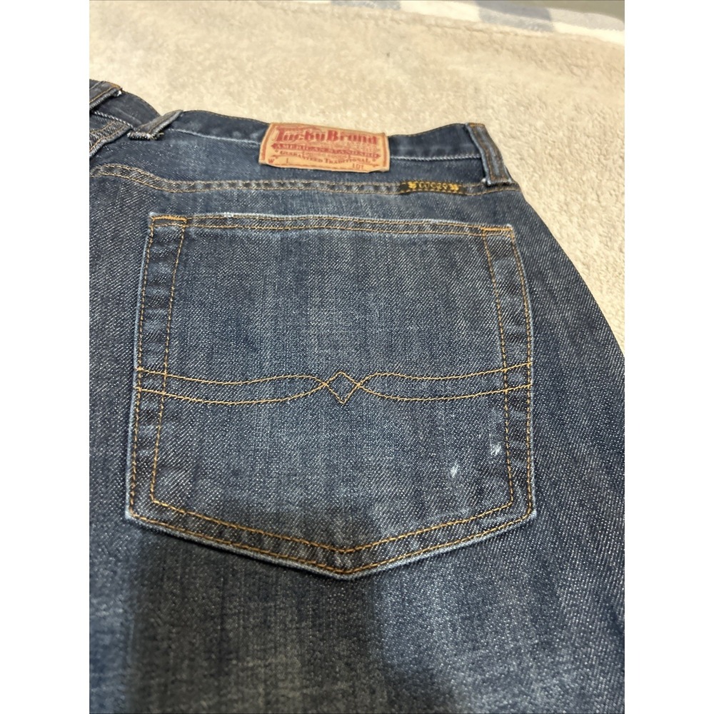 Lucky Brand Jeans 181 Relaxed Straight 36x29 Short Inseam Dark Blue Wash - Picture 12 of 13
